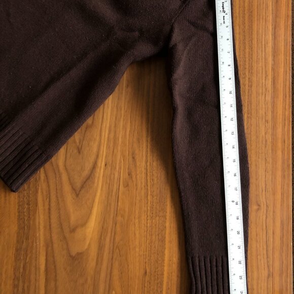 Rugby Ralph Lauren Wool Sweater Small Brown Shawl Collar Elbow Patches - Picture 6 of 6